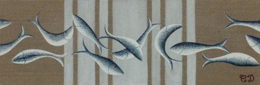 Peinture intitulée "le banc de sardines" par C Comme Cathy D Comme Domi, Œuvre d'art originale