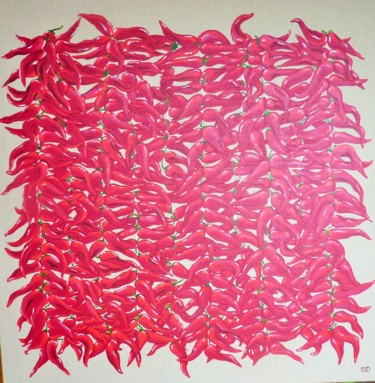Painting titled "biper-gorri.jpg" by C Comme Cathy D Comme Domi, Original Artwork