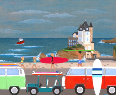 Peinture intitulée "Biarritz la Cote de…" par C Comme Cathy D Comme Domi, Œuvre d'art originale
