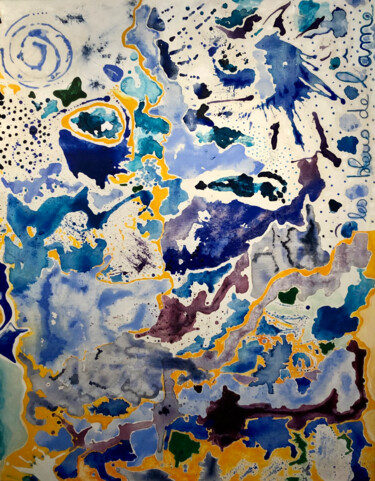 Peinture intitulée "LES Bleus de l'âme" par Corinne Debonnière, Œuvre d'art originale, Acrylique Monté sur Châssis en bois