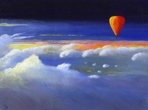 Painting titled "Balloon Flight" by Christine Derrick, Original Artwork, Other
