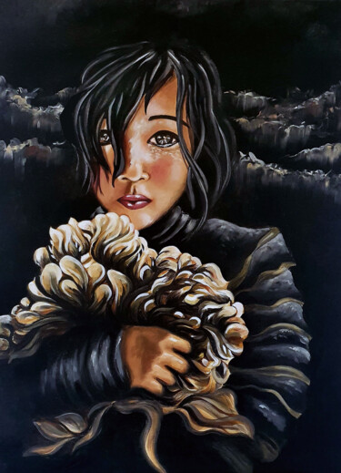 Картина под названием "Asian childhood" - Candice Dethise, Подлинное произведение искусства, Масло Установлен на Деревянная…