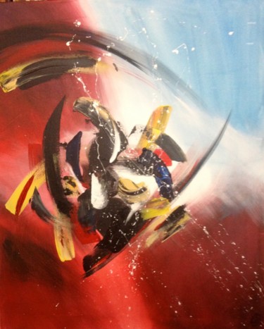 Peinture intitulée "Oblique" par Corinne Dubosque, Œuvre d'art originale, Huile