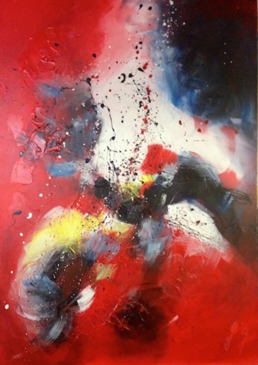 Peinture intitulée ""La charge"" par Corinne Dubosque, Œuvre d'art originale, Huile