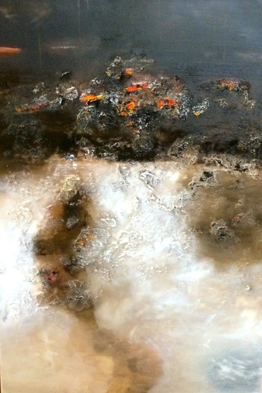 Peinture intitulée "D'un trait l'eau co…" par Corinne Dubosque, Œuvre d'art originale, Huile