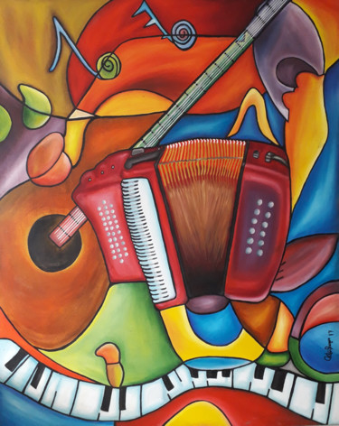 Pintura titulada "Sonidos de Colombia" por Carlos Duque, Obra de arte original, Oleo