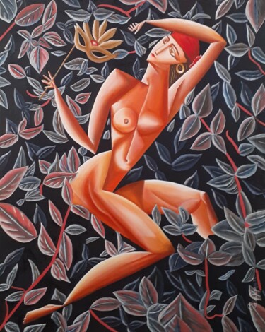 Ζωγραφική με τίτλο "Mujer sin Máscara" από Carlos Duque, Αυθεντικά έργα τέχνης, Λάδι