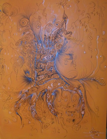 Peinture intitulée "L'arbre" par Cedric Padré, Œuvre d'art originale, Acrylique