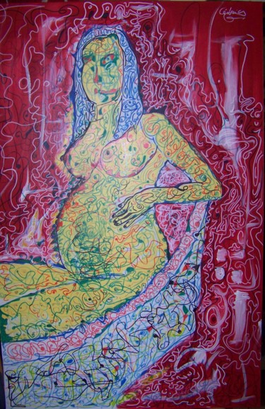 Peinture intitulée "Femme" par Cedric Padré, Œuvre d'art originale, Acrylique