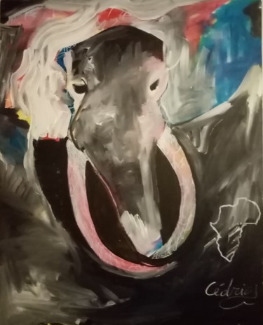 Peinture intitulée "Éléphant" par Cedric Padré, Œuvre d'art originale, Acrylique