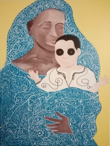 Peinture intitulée "Un enfant est né" par Cedric Padré, Œuvre d'art originale, Acrylique