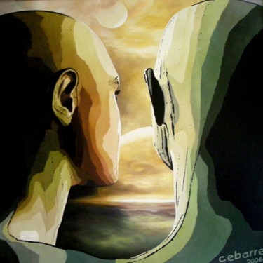 Painting titled "Look" by Cebarre, Original Artwork, Oil