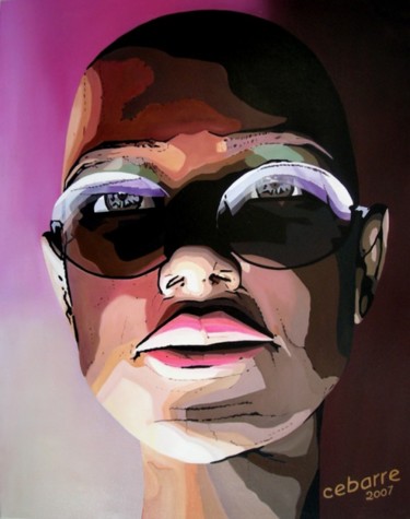 Painting titled "Sunglass" by Cebarre, Original Artwork, Oil