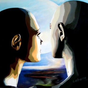 Painting titled "L'amour" by Cebarre, Original Artwork, Oil