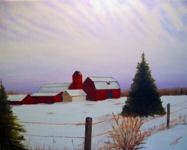 Painting titled "Michigan Winter 1" by Cecil Williams, Original Artwork, Oil