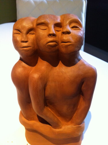 Sculpture titled "Trio" by Cécile Aubert, Original Artwork, Clay