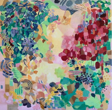 Peinture intitulée "Jardin imaginaire" par Cecile Augis, Œuvre d'art originale, Acrylique