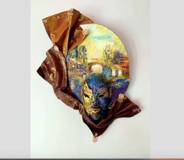 Sculpture titled "Toscane" by Cécile Bour, Original Artwork, Acrylic Mounted on Cardboard