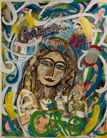 Malerei mit dem Titel "ARTE CITTA 3" von Cecile Casini, Original-Kunstwerk, Acryl