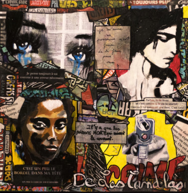 Collages intitulée "Leila" par Cécile De Las Candelas, Œuvre d'art originale