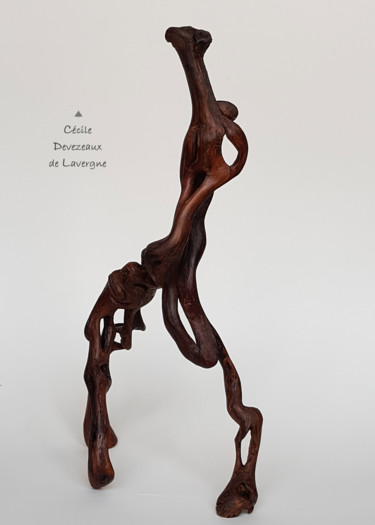 Skulptur mit dem Titel "L'Âge Mûr" von Cécile Devezeaux De Lavergne, Original-Kunstwerk, Holz