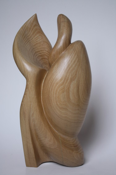 Skulptur mit dem Titel "L'Amitié" von Cécile Devezeaux De Lavergne, Original-Kunstwerk, Holz