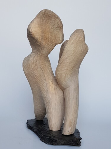 Скульптура под названием "Deux" - Cécile Devezeaux De Lavergne, Подлинное произведение искусства, Дерево