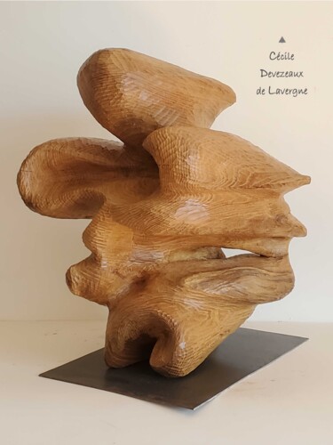 Sculpture titled "Janus" by Cécile Devezeaux De Lavergne, Original Artwork, Wood