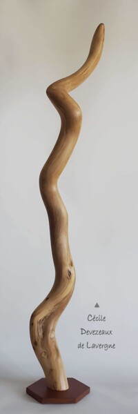 Скульптура под названием "Up" - Cécile Devezeaux De Lavergne, Подлинное произведение искусства, Дерево