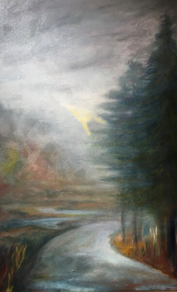 Peinture intitulée "Après l'averse" par Cécile Dinge, Œuvre d'art originale, Huile Monté sur Châssis en bois