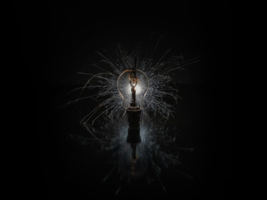 Photographie intitulée "Ampoule électrique" par Cecile Guerlin, Œuvre d'art originale, Photographie numérique