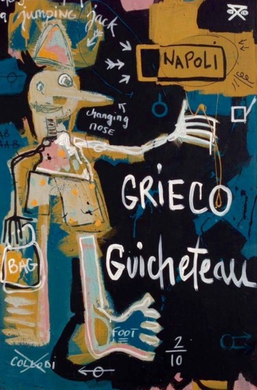Malerei mit dem Titel "affiche expo 2" von Cecile Guicheteau, Original-Kunstwerk, Acryl