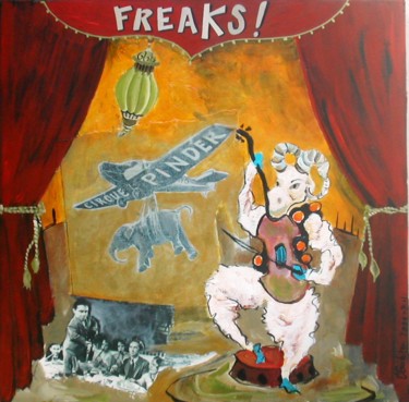 Malerei mit dem Titel "Freaks" von Cecile Guicheteau, Original-Kunstwerk, Öl