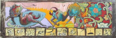 Pintura titulada "Folle corrida" por Cecile Guicheteau, Obra de arte original, Oleo