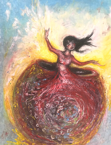 Desenho intitulada "Out of the cauldron…" por Cécile Jeanne Fraeye, Obras de arte originais, Pastel