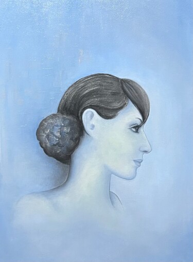 Peinture intitulée "Femme au chignon" par Cécile Jeanne Fraeye, Œuvre d'art originale, Huile