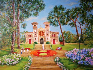 Painting titled "Notre-Dame des Pass…" by Cécile Labossière, Original Artwork, Oil