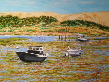 Peinture intitulée "Bassin d'Arcachon-A…" par Cécile Labossière, Œuvre d'art originale, Huile