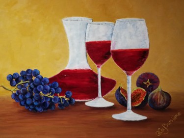 Peinture intitulée "la-carte-des-vins-e…" par Cécile Labossière, Œuvre d'art originale, Huile
