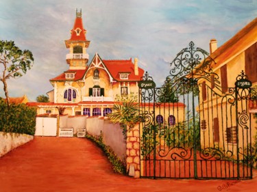Schilderij getiteld "La Villa St Yves à…" door Cécile Labossière, Origineel Kunstwerk, Olie