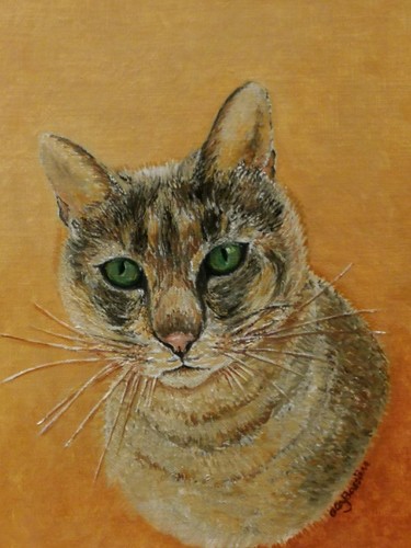 Malarstwo zatytułowany „Tigrou le chat de F…” autorstwa Cécile Labossière, Oryginalna praca, Olej
