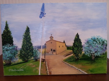 Painting titled "chapelle-roquebrune…" by Cécile Labossière, Original Artwork, Oil