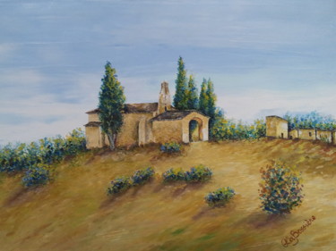 Pittura intitolato "la-chapelle-st-sixt…" da Cécile Labossière, Opera d'arte originale, Olio