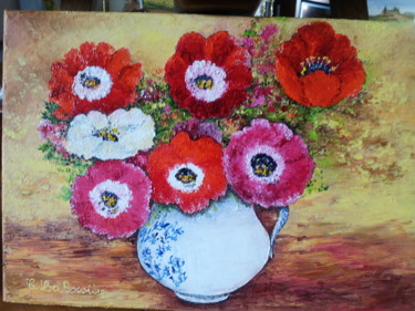 Peinture intitulée "le-bouquet-d-anemon…" par Cécile Labossière, Œuvre d'art originale
