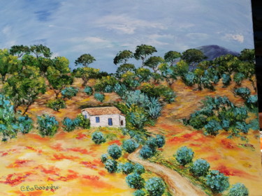 Painting titled "campagne-varoise-02…" by Cécile Labossière, Original Artwork, Oil