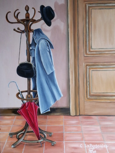 Peinture intitulée "Le-porte-manteaux-0…" par Cécile Labossière, Œuvre d'art originale