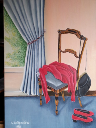 Ζωγραφική με τίτλο "La-chaise-de-Mamy-0…" από Cécile Labossière, Αυθεντικά έργα τέχνης