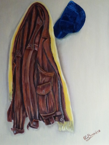 Peinture intitulée "Le-blouson-de-cuir-…" par Cécile Labossière, Œuvre d'art originale