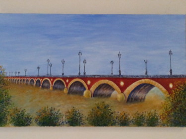 Картина под названием "Le Pont de pierre -…" - Cécile Labossière, Подлинное произведение искусства, Масло