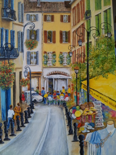 Painting titled "Antibes le vieille…" by Cécile Labossière, Original Artwork, Oil